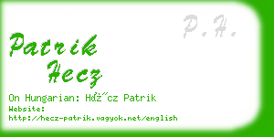 patrik hecz business card